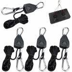 4 pi�ces cordes � cliquet avec crochets, 2 m�tres corde cliquet pour lampe ou plantes corde de crochet ...