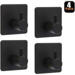 4 pi�ces crochet adh�sif en acier inox, 8kg max crochet mural de salle de bains, porte serviette, famille ...