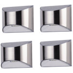 4 pi�ces lampes solaires ext�rieur aliment� jardin en acier inoxydable applique murale lampe de s�curit� ...