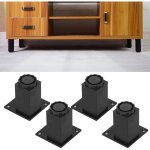 4 pi�ces pieds de meuble, 80 mm pieds de meubles r�glables, pieds de support en fixation en m�tal pour ...