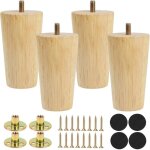 4 pi�ces pieds de meuble en bois massif pieds en bois pour canap�, pieds meubles bois rechange pour sofa ...