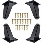 4 pi�ces pieds de meubles, pieds de meubles obliques en m�tal en aluminium, remplacement de jambes de ...