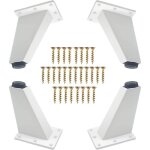 4 pi�ces pieds de meubles, pieds de meubles obliques en m�tal en aluminium, remplacement de jambes de ...