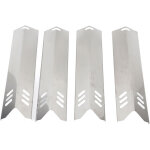 4 pi�ces plaques de protection r�glables pour gril, couvre - br�leurs en acier inoxydable pour barbecue ...