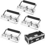 4 pi�ce poign�e de bo�te, poign�es de caisse pliantes, avec poign�e en caoutchouc, le diam�tre du trou ...