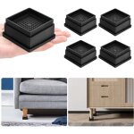 4 pi�ces rehausseur meuble, 1 pouces pied de lit reglable en hauteur, cadre de lit carr� empilable, antid�rapa ...