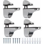 4 pi�ces support de tablette en verre, r�glables alliage de zinc poli salle de bains �tag�re en verre ...