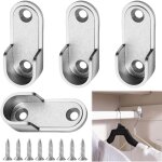 4 pi�ces support de tringle penderie en m�tal avec 8 vis pour barre de penderie, support de tube d'armoire ...