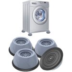 4 pi�ces tampons � pied machine � laver - patins anti vibrations caoutchouc antid�rapant, tampons pieds ...
