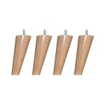 4 pieds scandinaves bois vernis naturel 15 cm