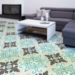 Ambiance - sticker - 4 stickers sol carrelages antonio anti - d�rapant stickers adh�sifs sol r�sistant ...