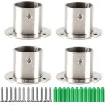 4 x support barre penderie avec vis, support de bride pour penderie, support de tringle � rideau 25 mm, ...