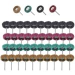 40 pi�ces kit polissage perceuse, accessoires polissage abrasif de 25mm outils rotatifs dremel, grain ...