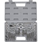40 pi�ces sae tap and die set 4 to 1 / 2 pouce alloy steel unc cool unft - fine npt threads tool kit ...