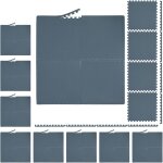 40x tapis de sport, 60x60 cm, eva, surface totale 15 m�, protection, pour appareils de fitness, gris