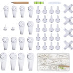 43pcs accroche tableau sans percer blanc fixation murale sans percer crochet en plastique pour accroche ...