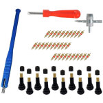 43x kit d'outils r�paration de valve pneu pour voiture / v�lo / moto, noyau de valve de pneu, tige valve ...