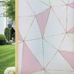 45x200cm)film opaque pour fen�tre - film en verre d�poli - rose - autocollant statique sans colle - r�utilisab ...