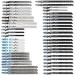 48pcs lames de scie sauteuse � tige en t, fabriqu�es en hcs / hss, avec �tui de rangement pour la coupe ...