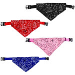 4pcs bandanas pour chiens, ajustable bandana chien collier animaux foulard triangle pour chiot petit ...