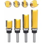 4pcs ensemble de bits de routeur de mod�le de motif de finition embout de garniture affleurante � queue ...
