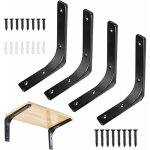 Vurahome - 4pcs �querre pour �tag�re murale noire support d?�tag�re en m�tal �querre de fixation murale ...