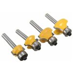 4pcs fraises de routeur avec tige ronde de 0, 6 cm, 0, 9 cm, 0, 9 cm, 1, 2 cm, rayon rond de 1, 27 cm, ...