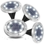 4pcs lampe solaire extrieur jardin, spot solaire extrieur encastrables 8 leds au sol clairage 6000k ...