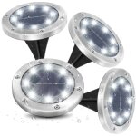 4pcs lampe solaire ext�rieur jardin, spot solaire ext�rieur encastrables 8 leds au sol �clairage 6000k ...