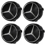 4pcs logo 75mm noir origine haute centre de roue jante cache moyeu embl�me pour mercedes benz