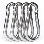 4pcs - m10 mousqueton en acier inoxydable 304 - grand mousqueton inox 100mm de fixation capacit� de charge ...