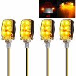 4pcs mini clignotant e - marqu� 6leds feu indicateur universel �tanche lumi�re ambre m6 pour moto motocyclette ...