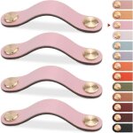 4pcs poign�e meuble cuir, bouton porte placard poignee cuir bouton de tiroir, poignee de meuble vintage ...
