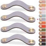 4pcs poign�e meuble cuir, bouton porte placard poignee cuir bouton de tiroir, poignee de meuble vintage ...