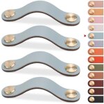 4pcs poign�e meuble cuir, bouton porte placard poignee cuir bouton de tiroir, poignee de meuble vintage ...