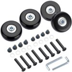 4pcs roulettes de valise avec vis noires roues de rechange r�paration de roulements pour valise de bagage ...
