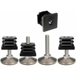 4x embout rentrant carr� 25x25 mm avec vis de r�glage avec cape en acier pied meuble chaise �tag�re table ...