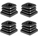 4x embout de tube rentrant carr� 30x30mm maximum 200kg taraud� pour vis m8 pied r�glable noir meuble ...