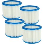 4x filtre pliss� compatible avec metabo asa 30 l pc inox, asa 25 l pc aspirateur - blanc / bleu - vhbw ...