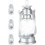 4x lampe - tempte led, lanterne retro comme dcoration de fentre ou de jardin,  piles, argent