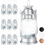 4x lampe - temp�te led, lanterne retro comme d�coration de fen�tre ou de jardin, � piles, argent�