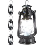 4x lampe - tempte led, lanterne retro comme dcoration de fentre ou de jardin,  piles, noir