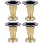 4x pied de meuble laiton vintage non ajustable base conique � visser finition laiton vieilli meuble tv ...