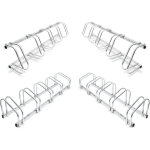 Relaxdays - 4x rteliers familial 5 vlos en acier fixation sol mur rangement bicyclettes vtt, argent ...