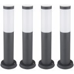 4x rgb led lampadaires extrieurs anthracite tlcommande lampes de socle de jardin en acier inoxydable ...