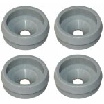 4x support de guide inf�rieur gemini pour porte coulissante en plastique gris 17 x 6mm � visser maintien ...