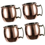 4x tasses en cuivre moscow mule, (lot de 4) tasses en cuivre massif, fabriqu�es � la main - 60 ml