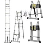 5, 0m �chelle t�lescopique marchepieds escamotables avec stabilisateur ladder pliable et d�ployable charge ...