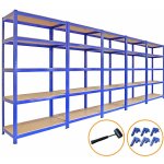 5 etagres rangement en acier - 90 x 45 x 180 cm - t - rax - mdf robuste - amnagement garage, atelier, ...