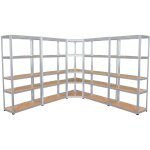 Oxeo - 5 �tag�res sp�cial angle pour grand garage - �tag�res de coin charges lourdes - 875 kg - montage ...